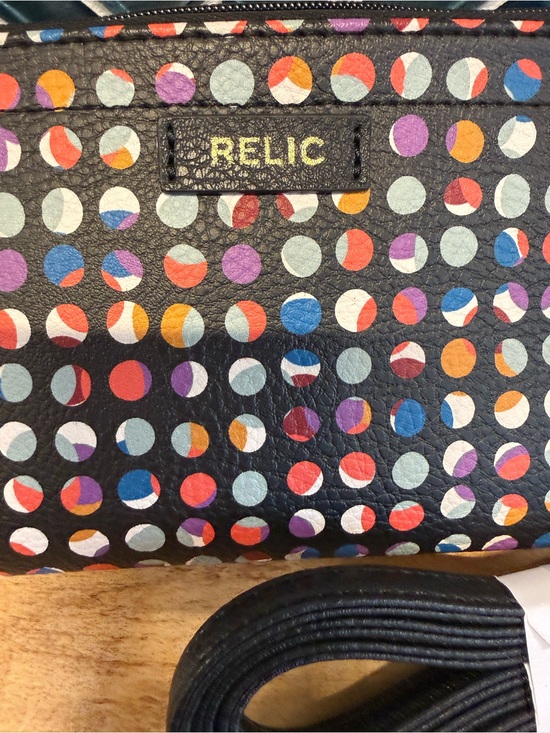Relic Handbags - Relic Black Crossbody Bag with Multicolor Polka Dot Print